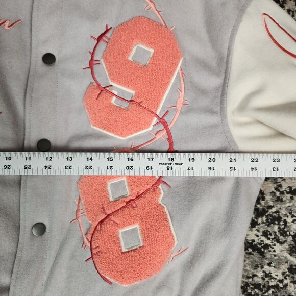 Loiter Flower Varsity Jacket Adult Small Human Race Streetwear - Picture 11 of 13